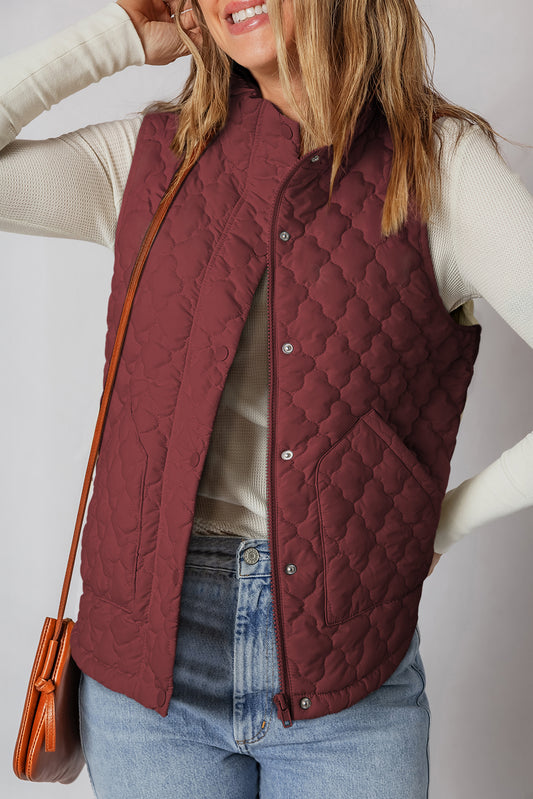 Flower Quilted Winter Vest