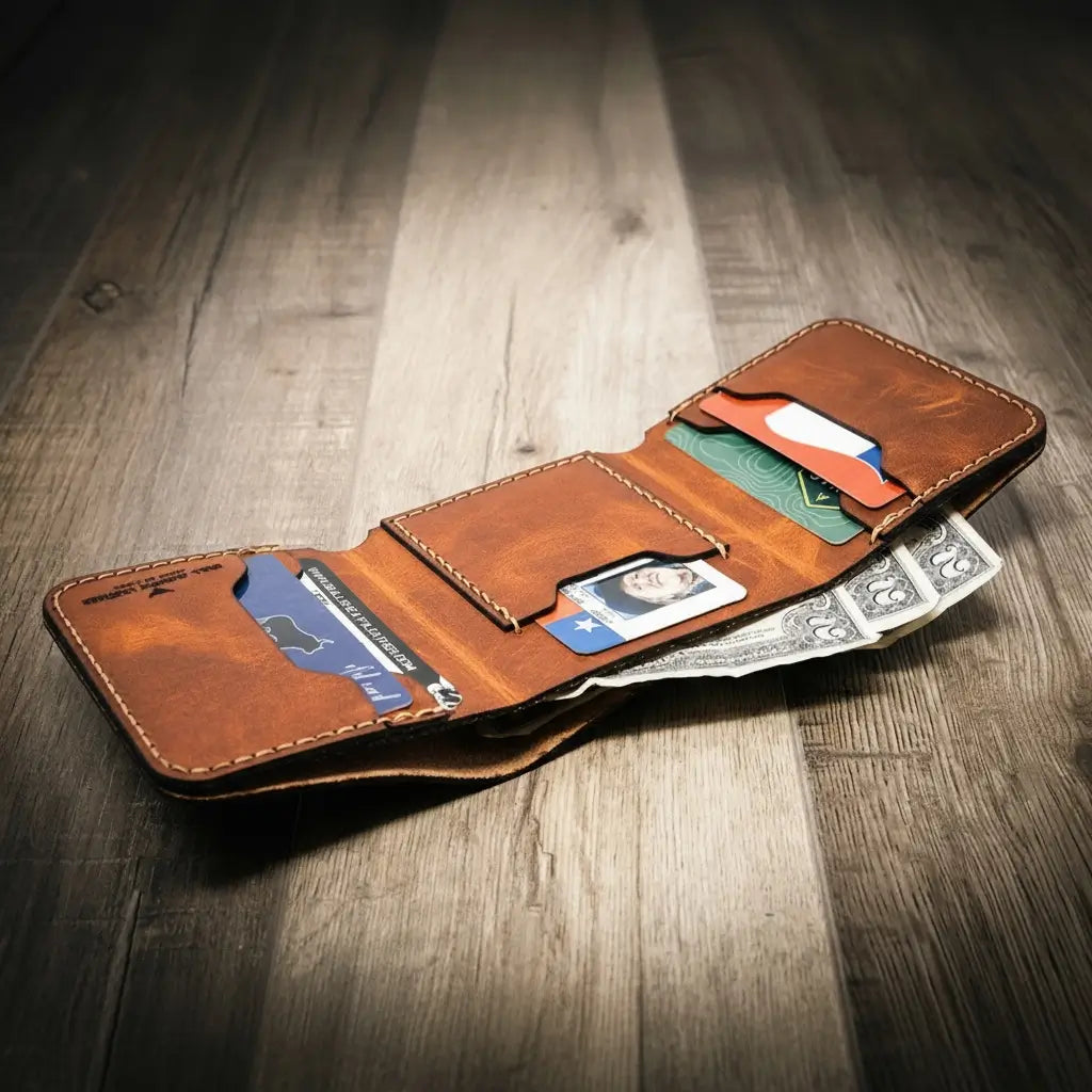 Handmade Full-Grain Leather Trifold Wallet for Men — The Trinity Trifold Wallet