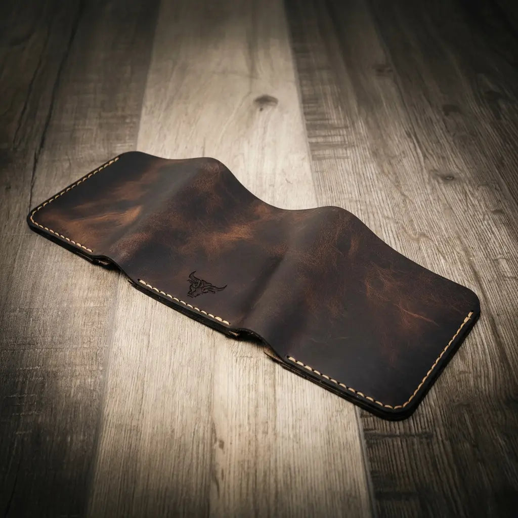 Handmade Full-Grain Leather Trifold Wallet for Men — The Trinity Trifold Wallet