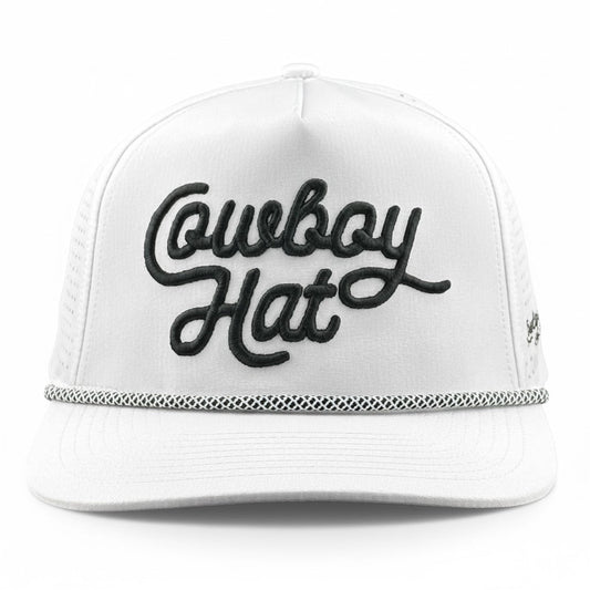 “Cowboy Hat” Summer Edition - Performance Trucker Rope Hat - White