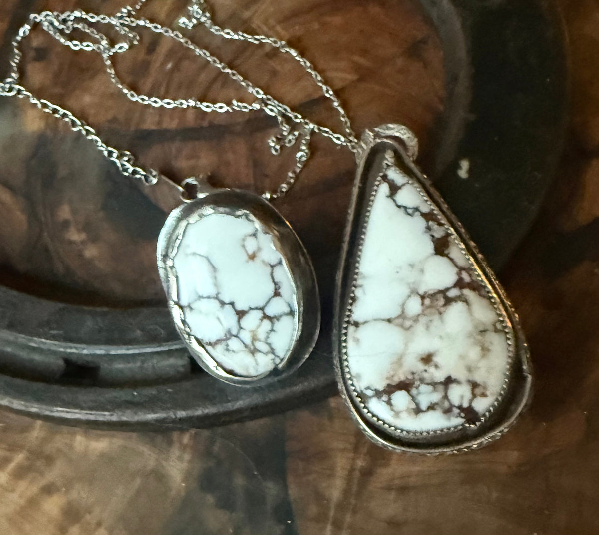 Wild Horse Stone Ring & Pendant Set by Bootleg Silver Co – view 3