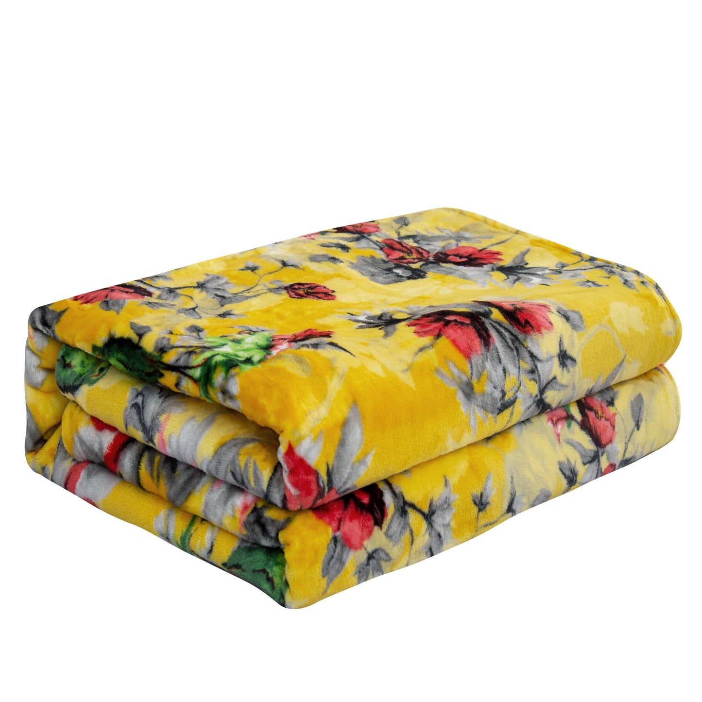 Yellow Farmhouse Rustic Spring Floral Hummingbirds Soft Fleece Throw Blanket