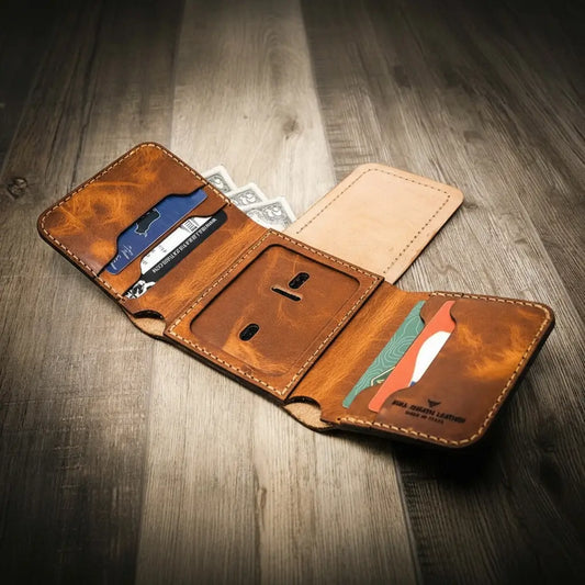 Badge Trifold Wallet - Chestnut Brown