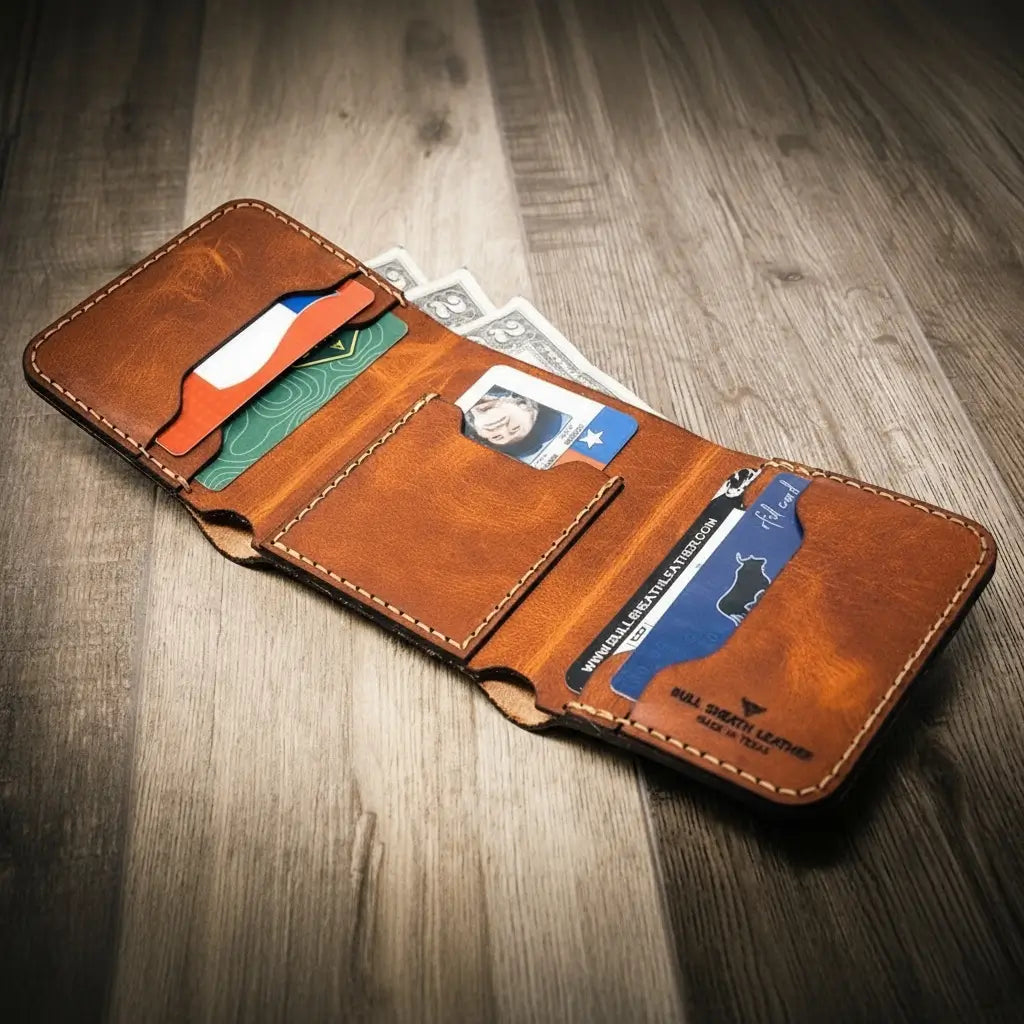 Handmade Full-Grain Leather Trifold Wallet for Men — The Trinity Trifold Wallet