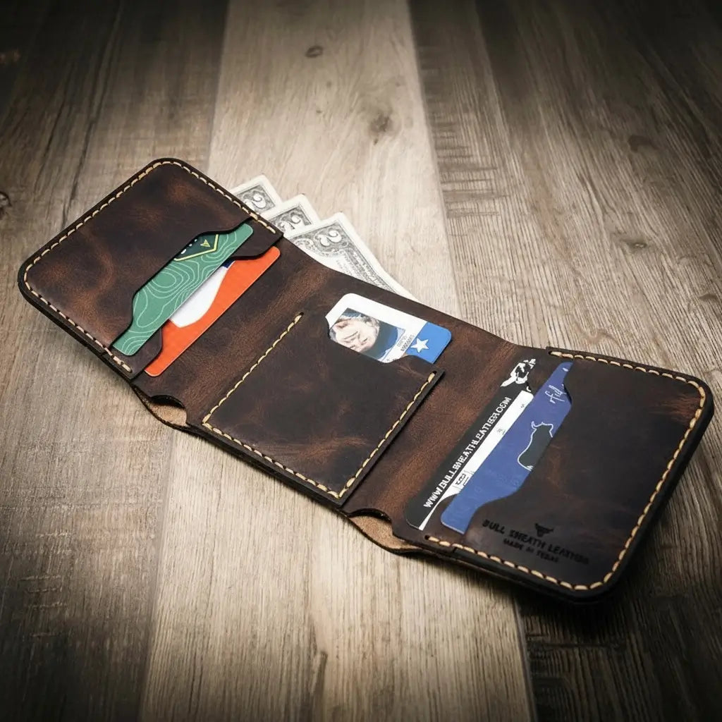 Handmade Full-Grain Leather Trifold Wallet for Men — The Trinity Trifold Wallet