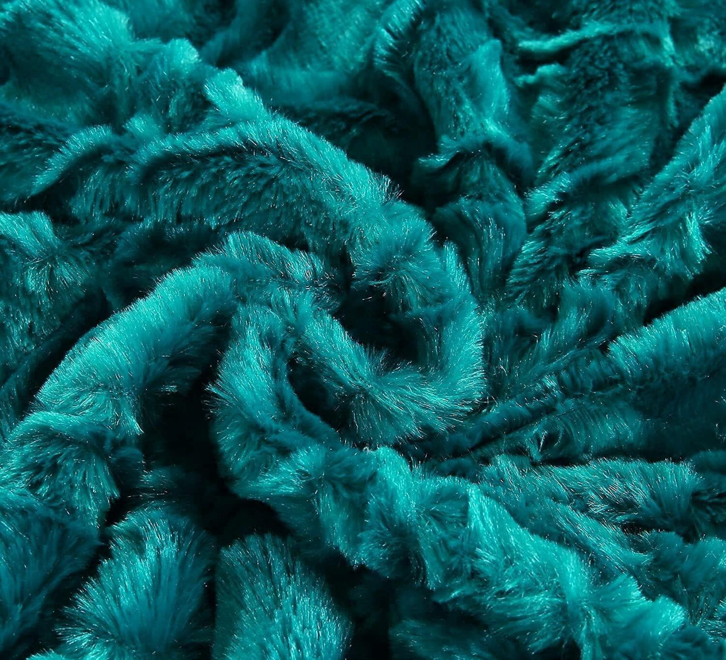Mermaid Scales Emerald Green Blue w/ Sherpa Backside Faux Fur Throw Blanket