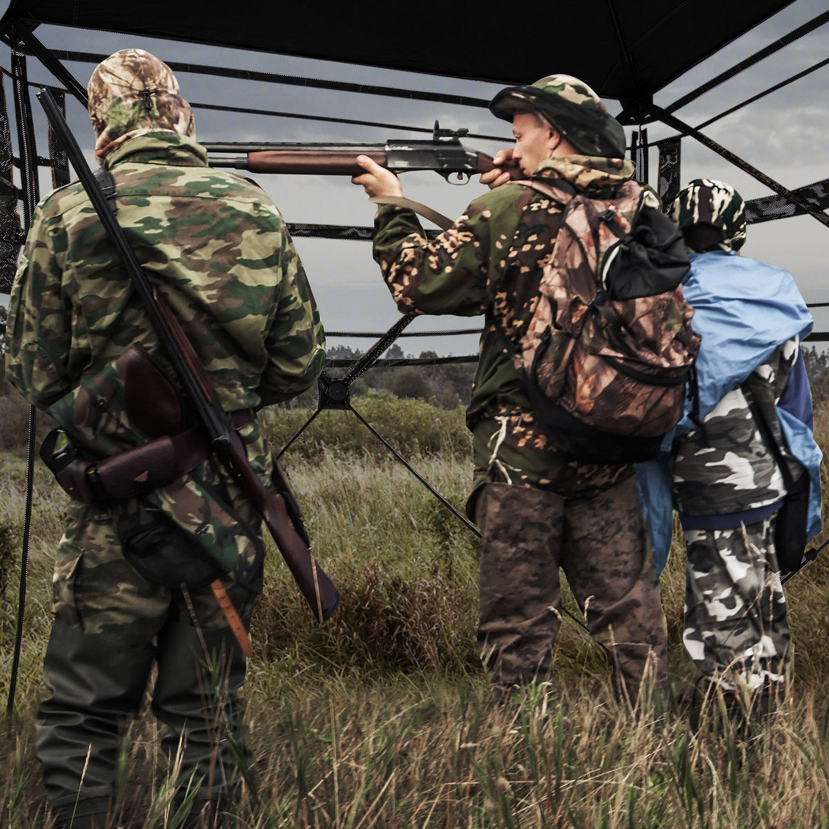 82" Tall 270° See-Through Hunting Blind – 3-4 Person Ground Blind