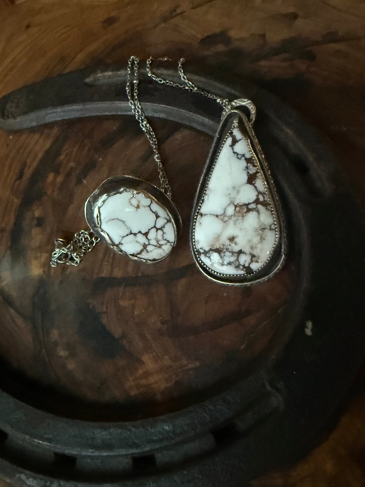 Wild Horse Stone Ring & Pendant Set by Bootleg Silver Co – view 4