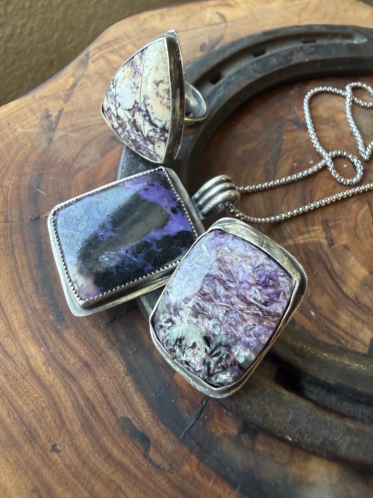 Charoite Hat & Lapel Pin by Bootleg Silver Co – view 5