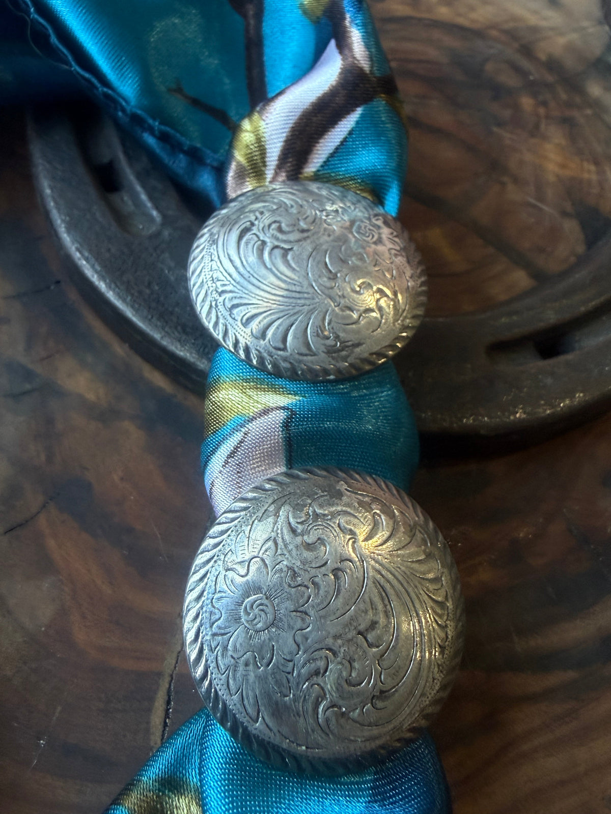 Floral Silver Scarf Slides by Bootleg Silver Co – view 3