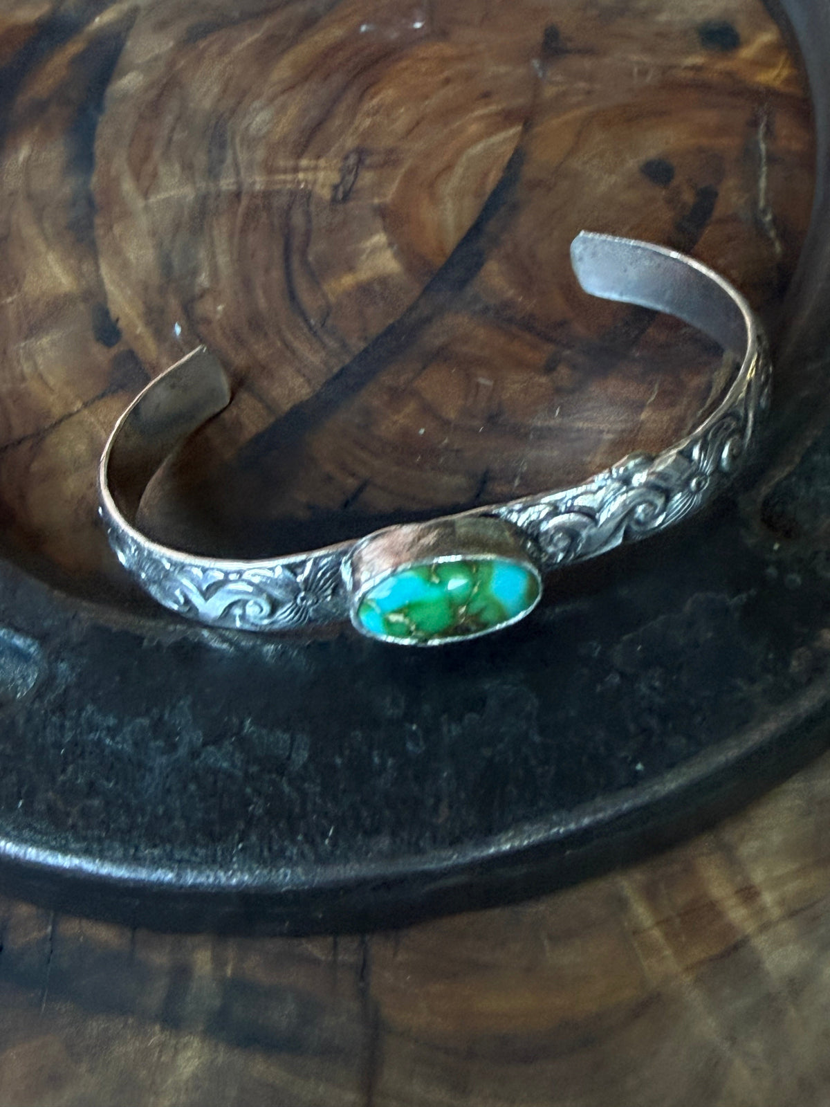 Sonoran Turquoise Sterling Silver Cuff Bracelet by Bootleg Silver Co – view 17