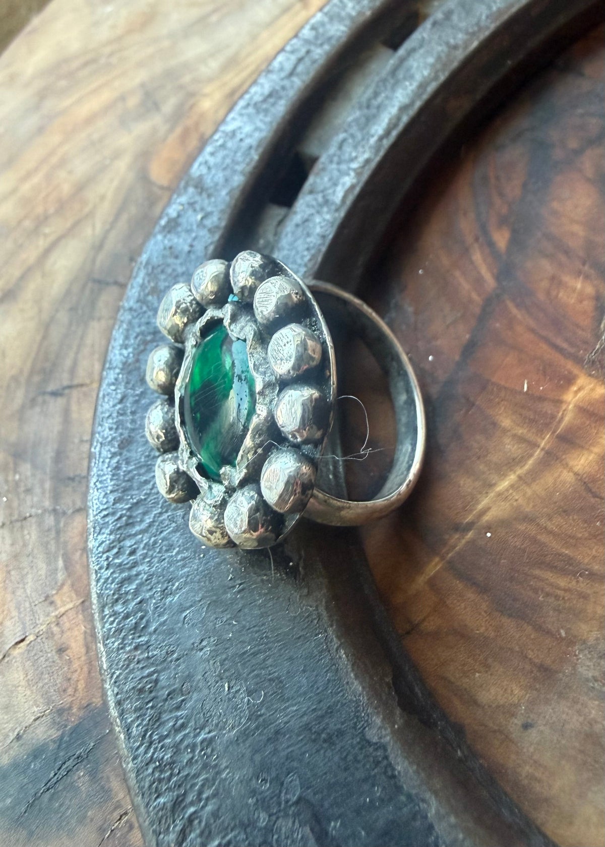 Dorothy Series | Vibrant Green Abalone Shell Cocktail Ring