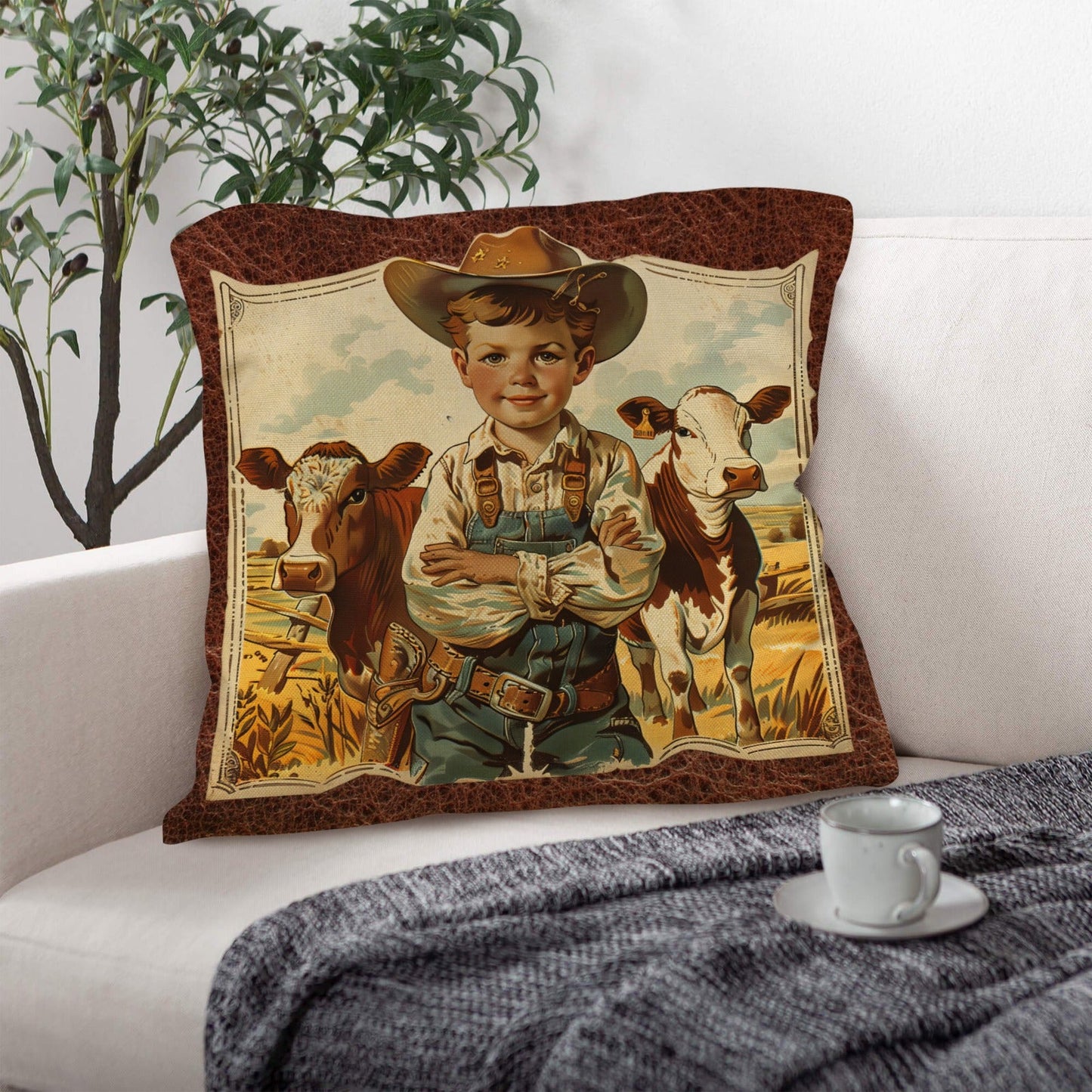 Vintage Cowboy Pillow Case