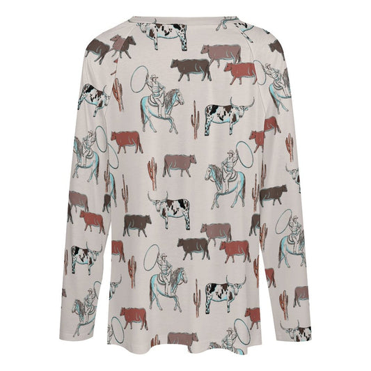 Western Cattle Long Sleeve Top