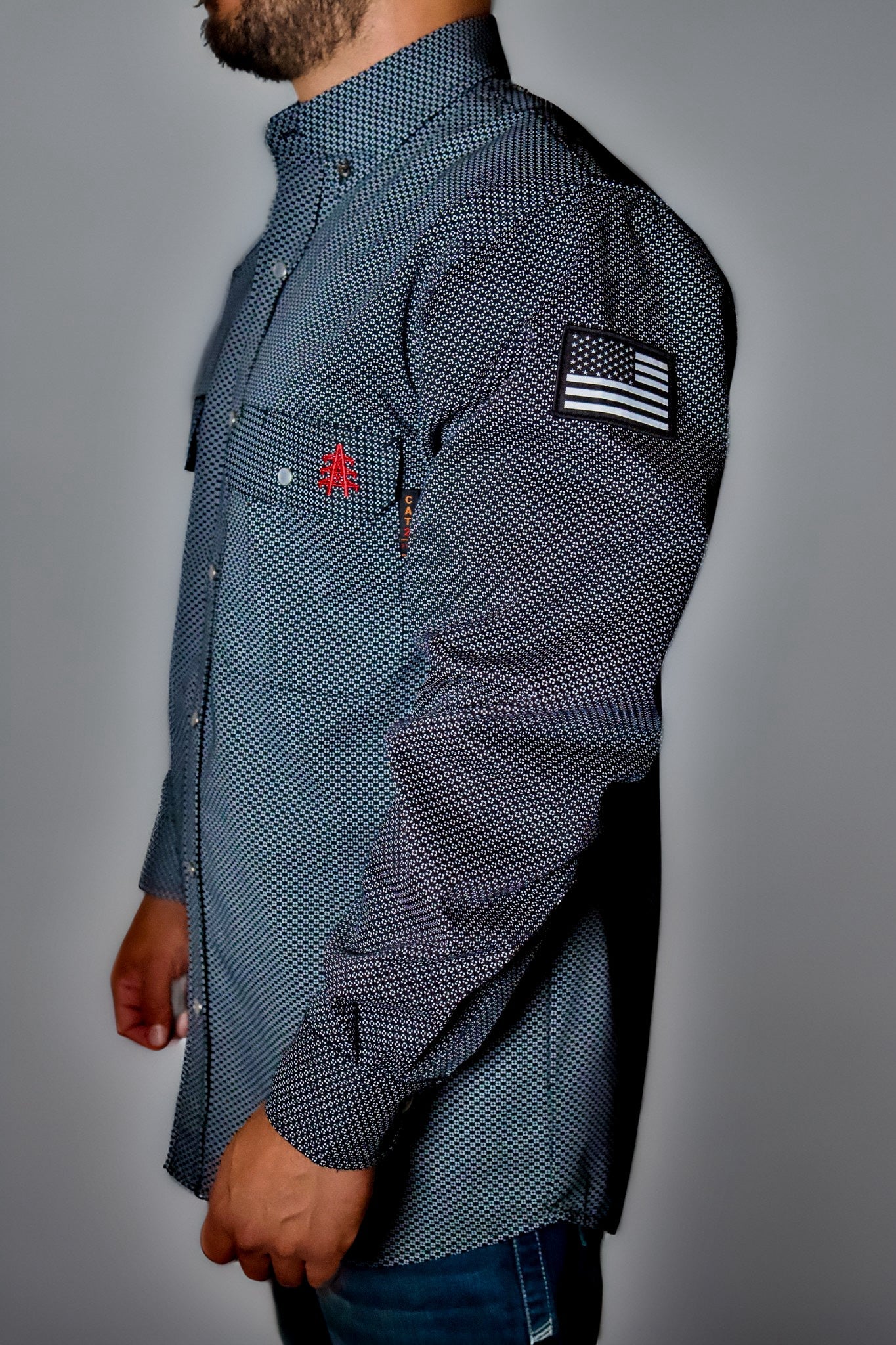 Pearl Snap Work Shirt - Shadow Black