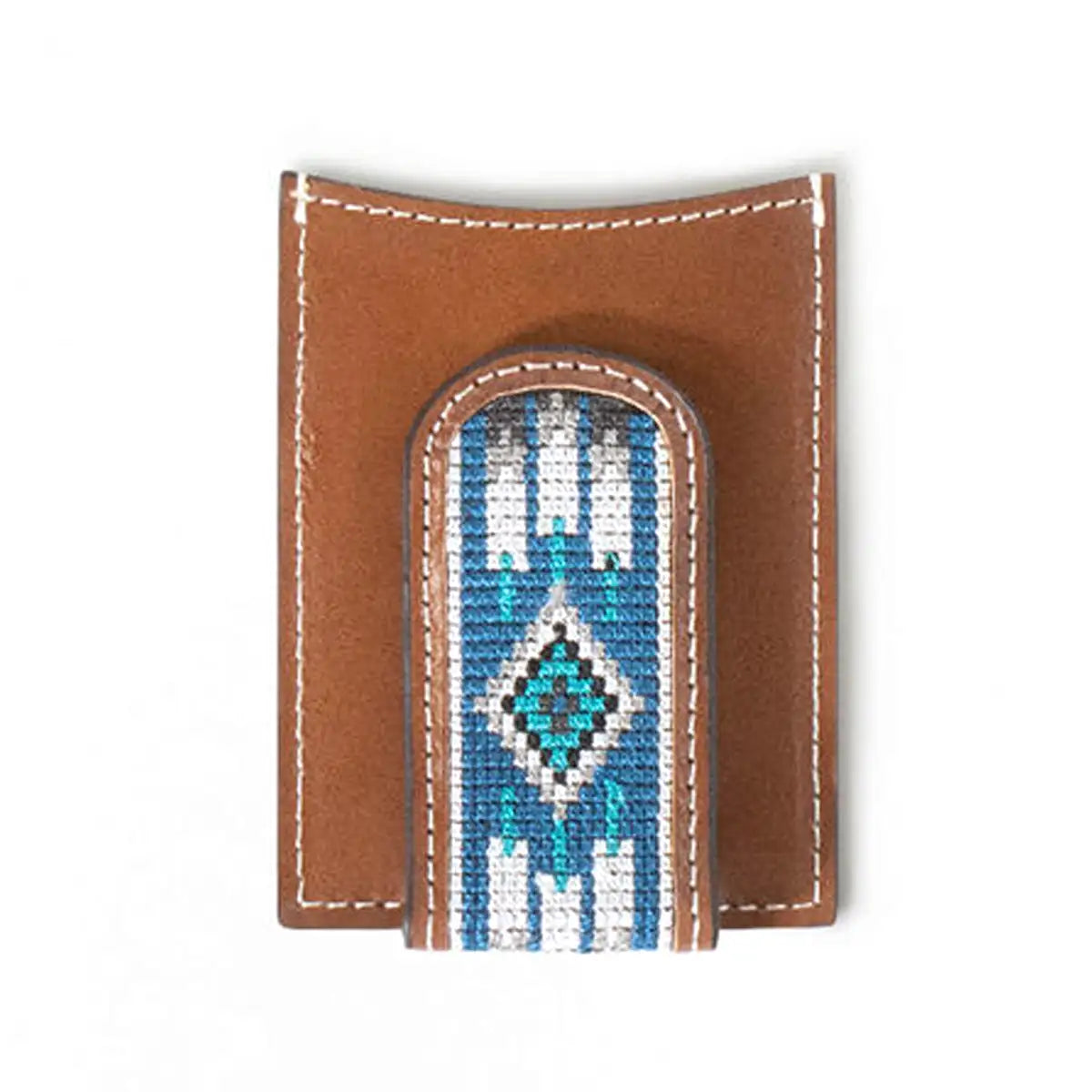 Ariat Southwest Inlay (Brown/Blue) - Men's Money Clip