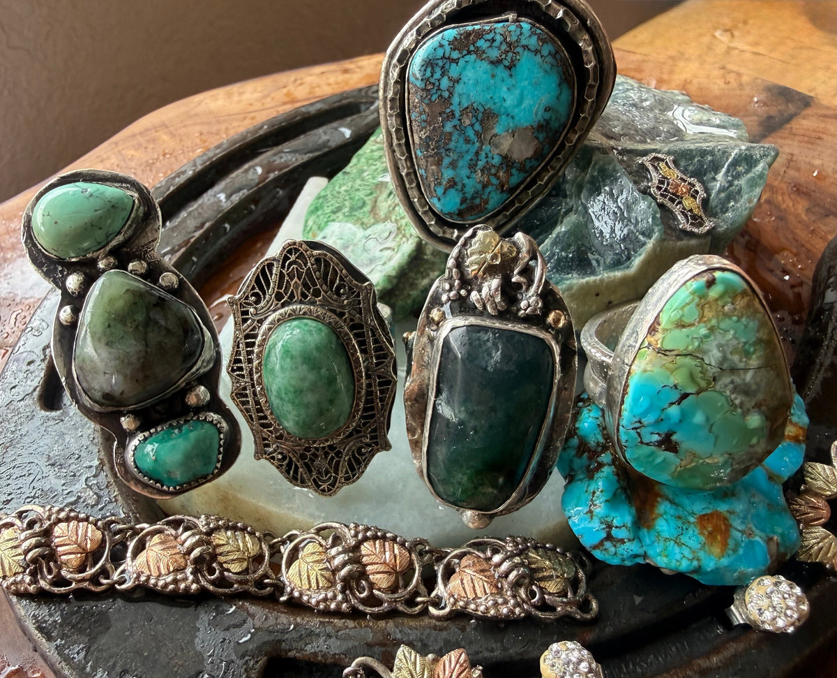 Desert Bloom Guatemalan Jade Mixed-Metal Statement Ring — Size 6.5