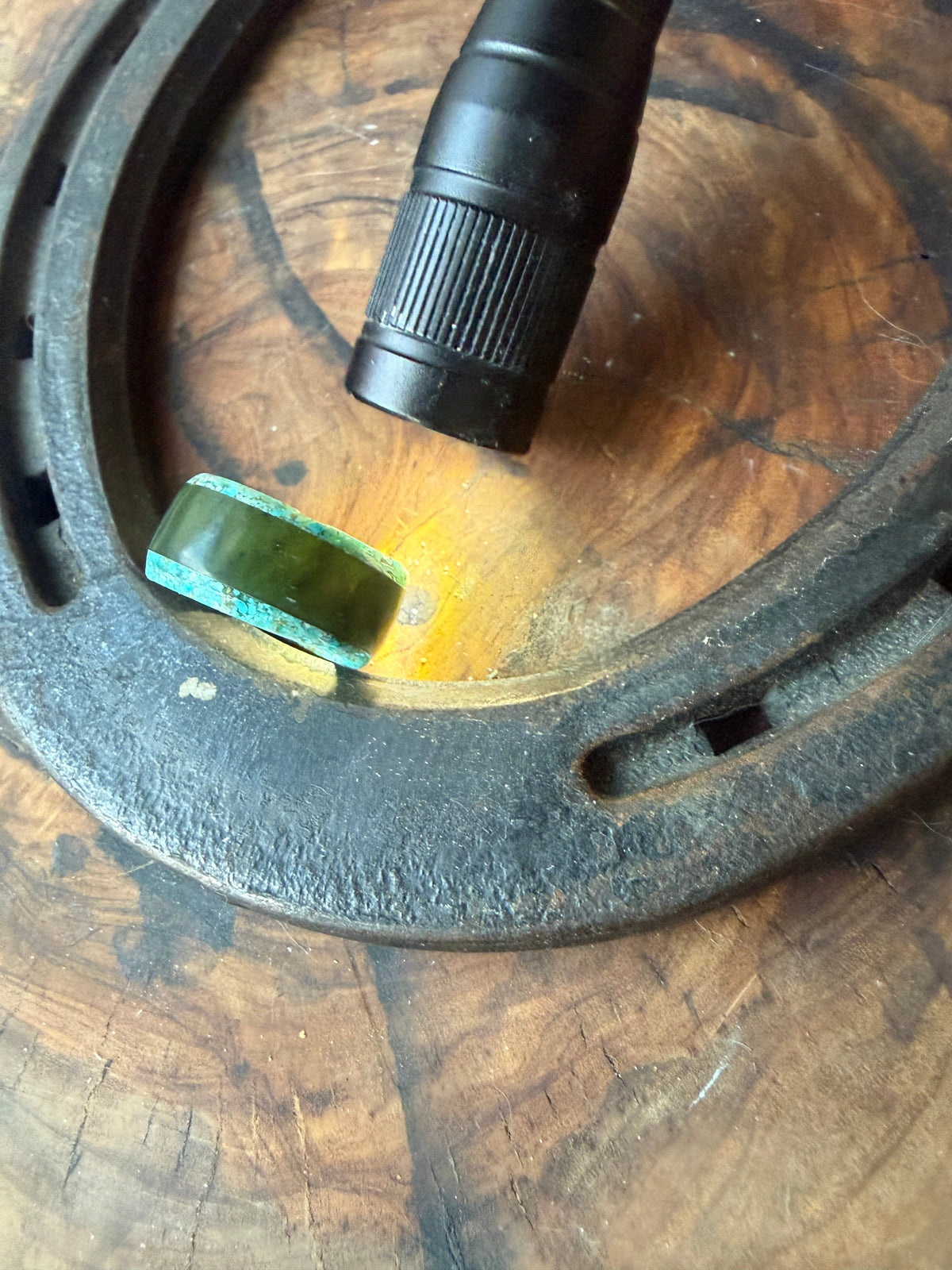 Desert Bloom | Nephrite & Arizona Gem Silica Ring or Scarf Slide | Size 5