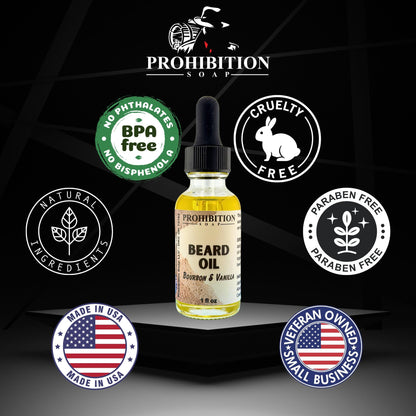 Prohibition Soap's - Bourbon & Vanilla Beard Oil