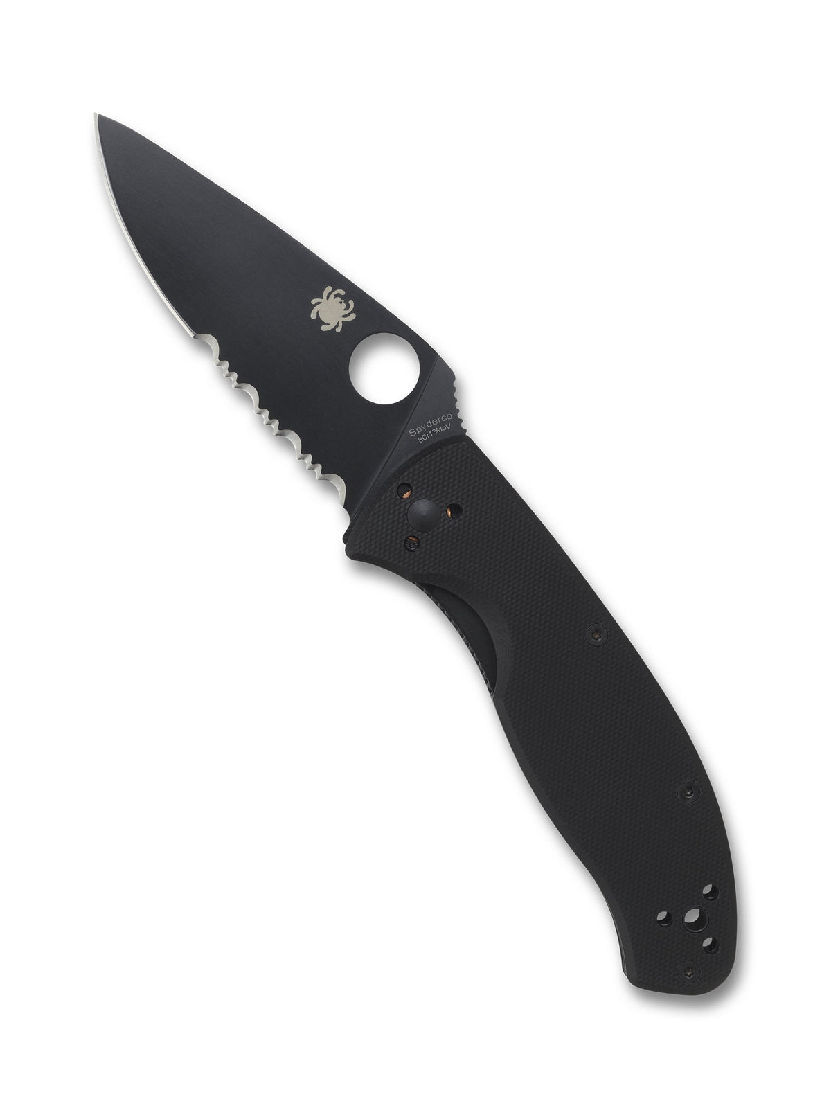 Spyderco Tenacious black partially serrated linerlock knife with black G10 handle – photo 3 of 7