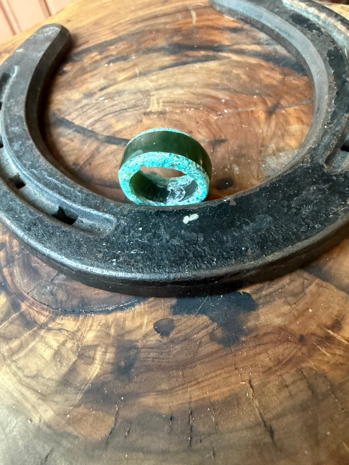 Desert Bloom | Nephrite & Arizona Gem Silica Ring or Scarf Slide | Size 5