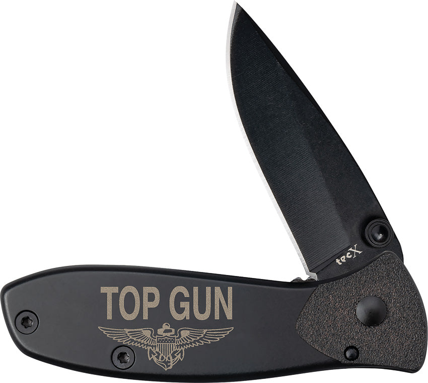 Case Tec X U.S. Navy Top Gun black linerlock pocket knife