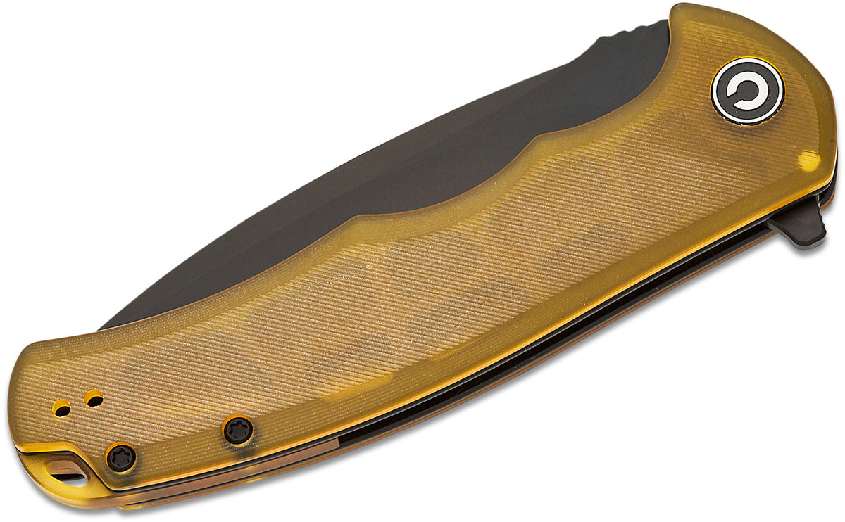 CIVIVI Praxis Linerlock Folding Knife – 9Cr18MoV Black Stonewash, Ultem