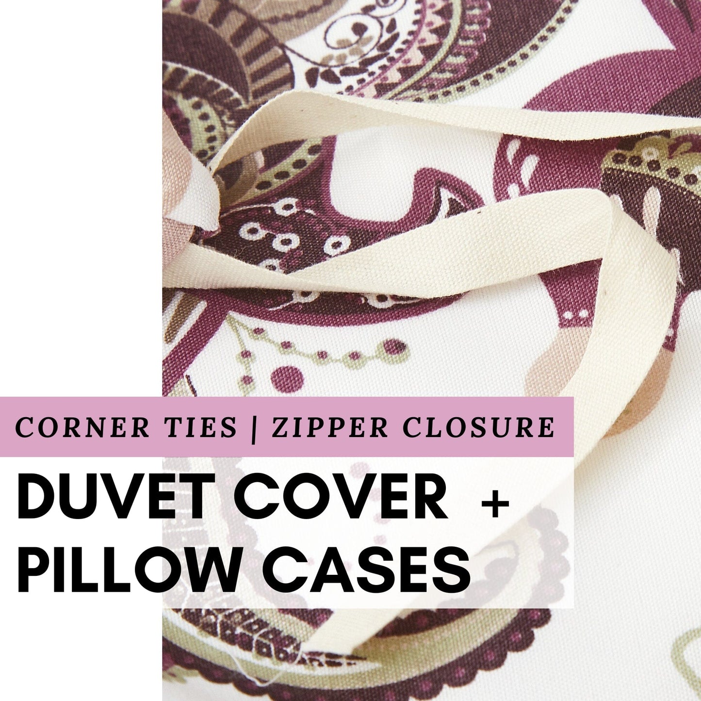 Kilim Duvet Cover - w/ Pillow Intricate Ornament Print