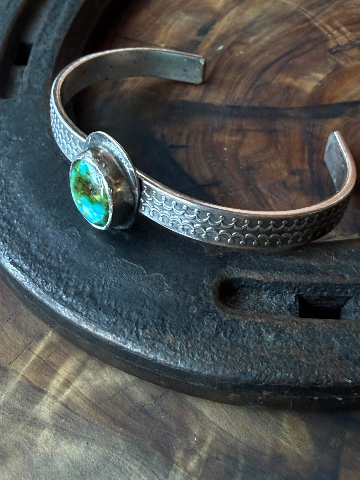 Sonoran Turquoise Sterling Silver Cuff Bracelet by Bootleg Silver Co – view 12