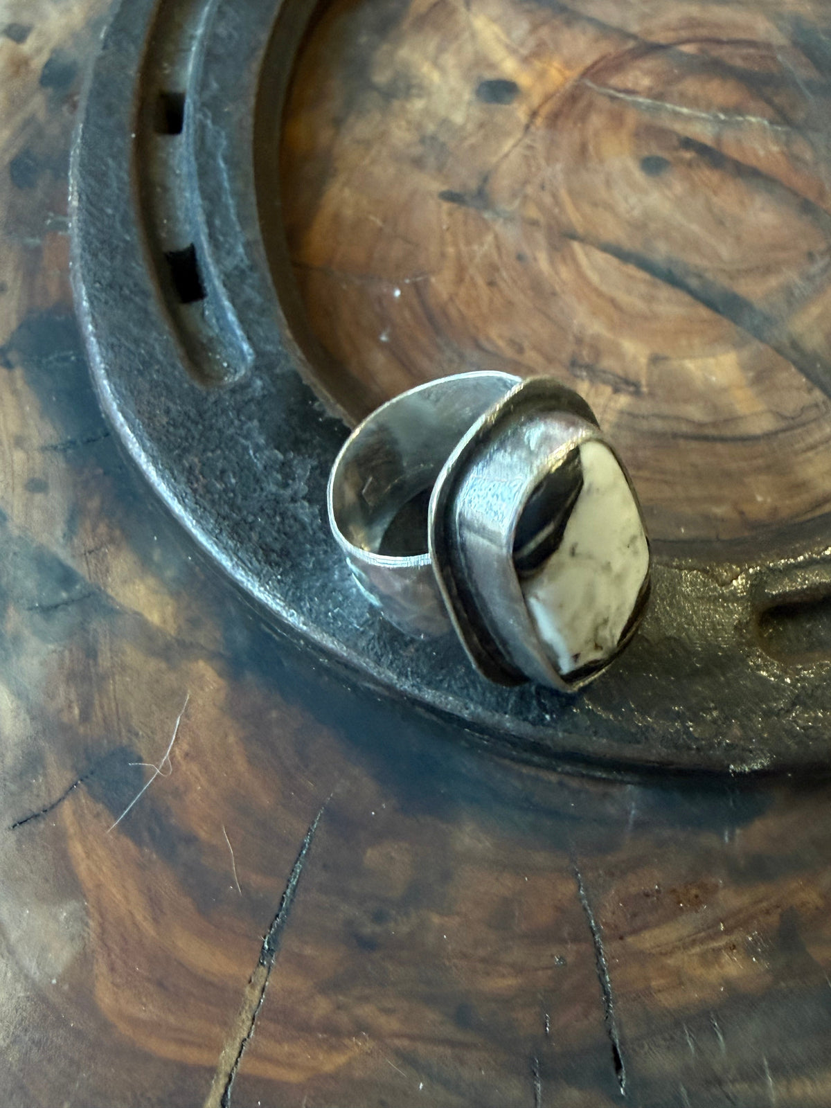 White Buffalo Patterned Silver Ring by Bootleg Silver Co – view 3