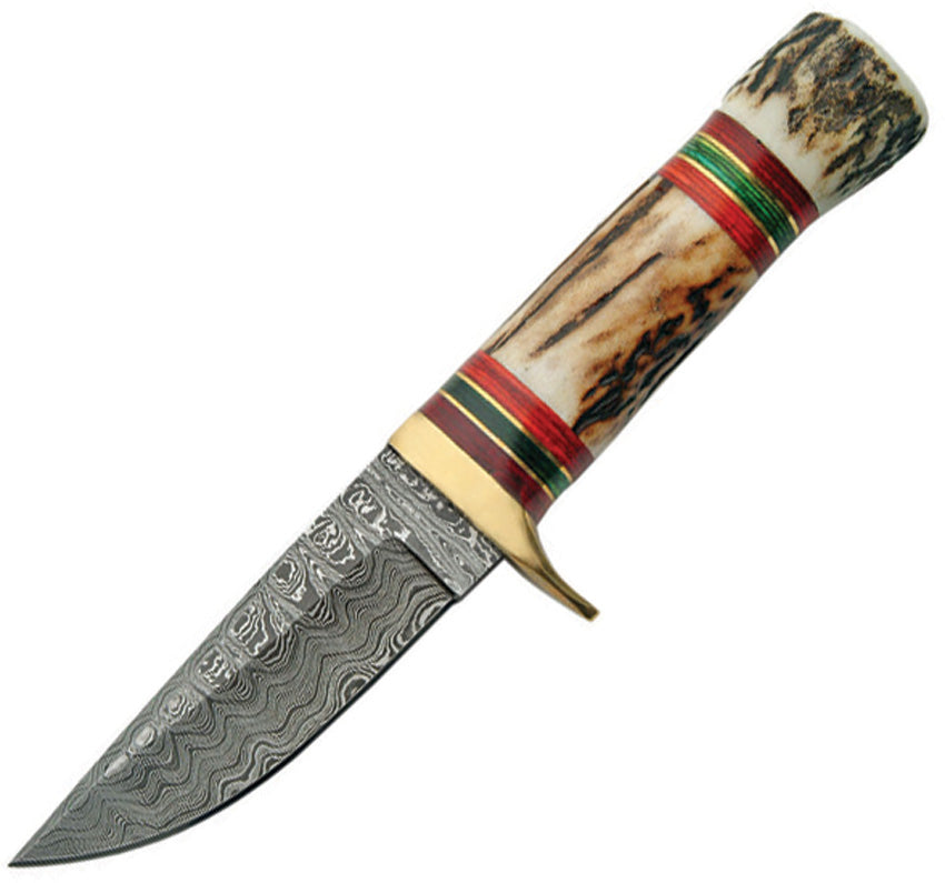 Damascus Hunter Fixed Blade Knife