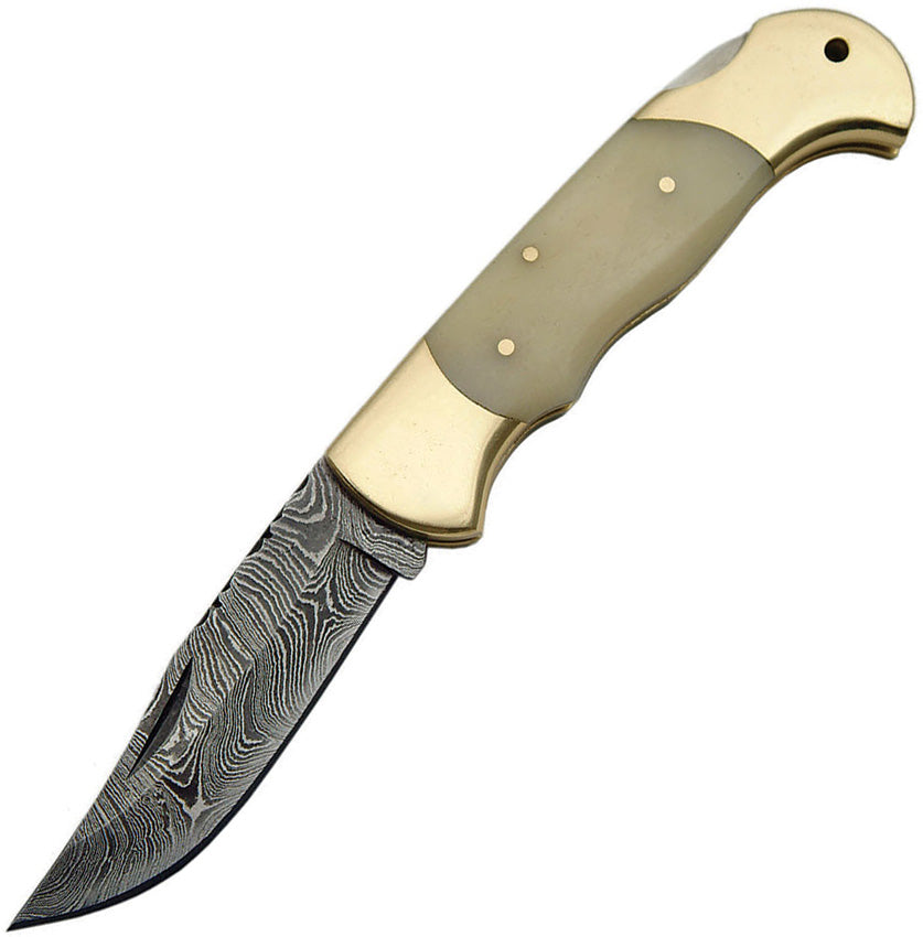 Damascus Lockback Pocket Knife