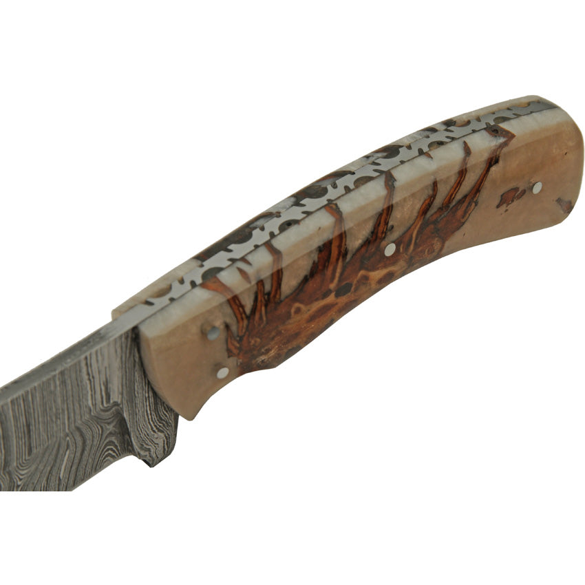 Damascus Pine Ranch Hunter Knife view 3
