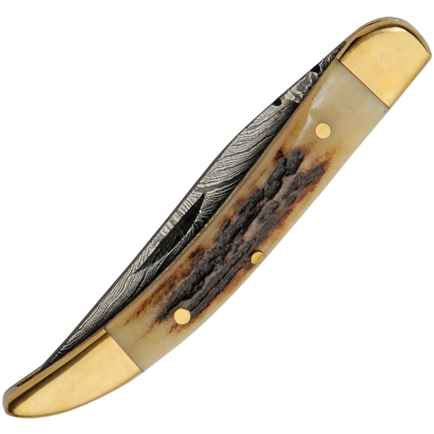 Damascus Toothpick Pocket Knife view 2