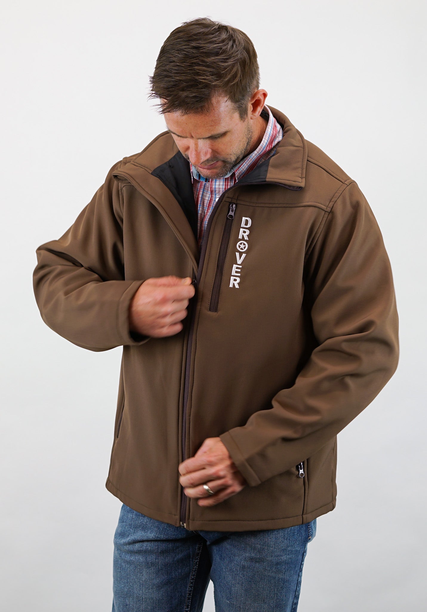 Drover Softshell Jacket, With Concealed Carry Holster - Brown