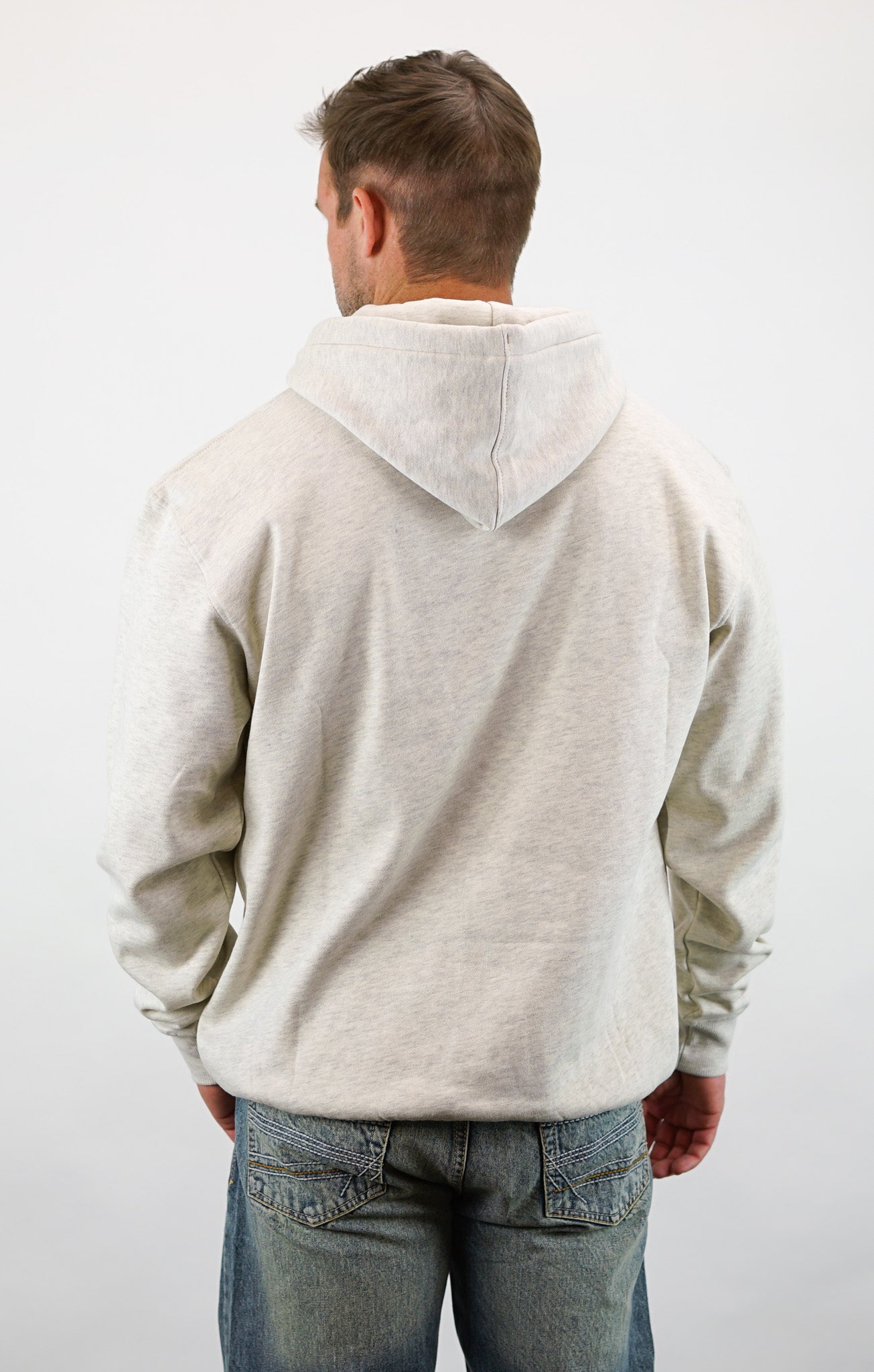 Drover Hoodie - Riding Cowboys Print, Oatmeal Color