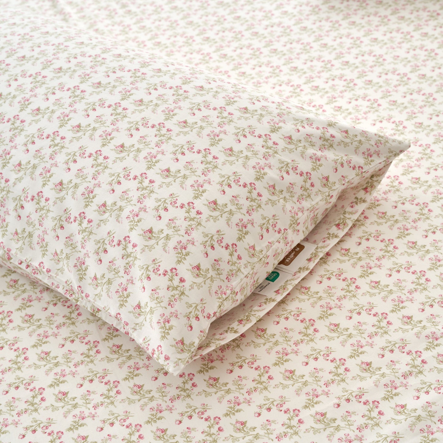 Romantic Coquette Sheet Set - 100% Cotton Floral Fitted & Flat Sheets with Pillowcases - Deep Pocket Design - Soft, Breathable, Wrinkle-Resistant