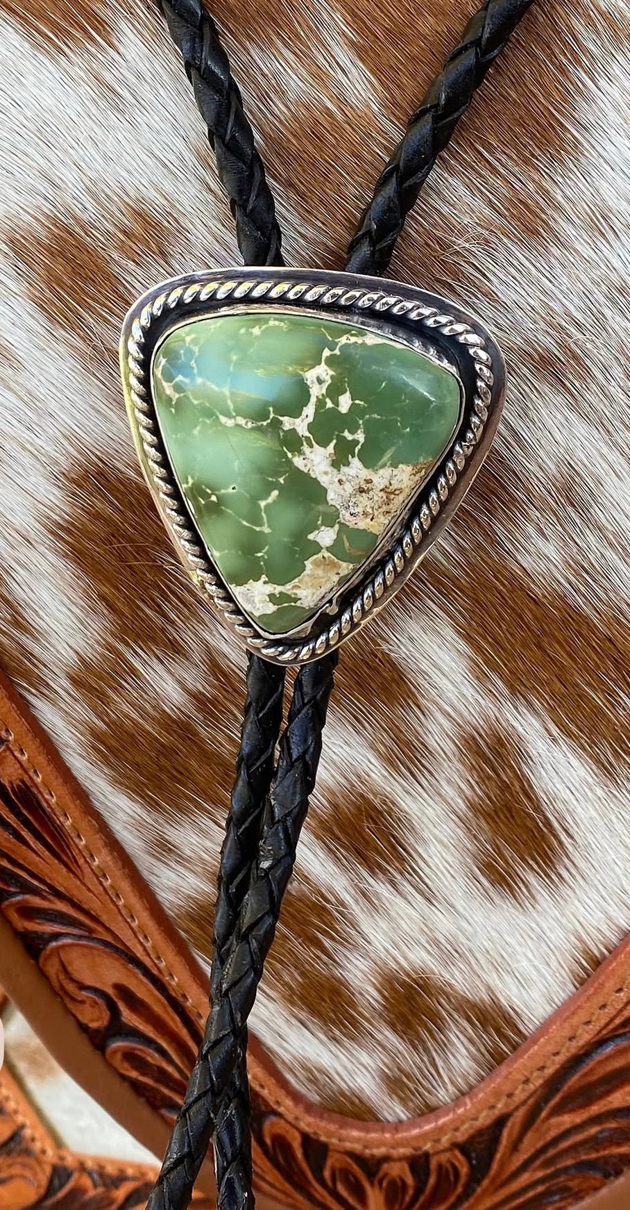 Royston Turquoise Bolo Tie & Shadowbox Ring by Bootleg Silver Co – view 9
