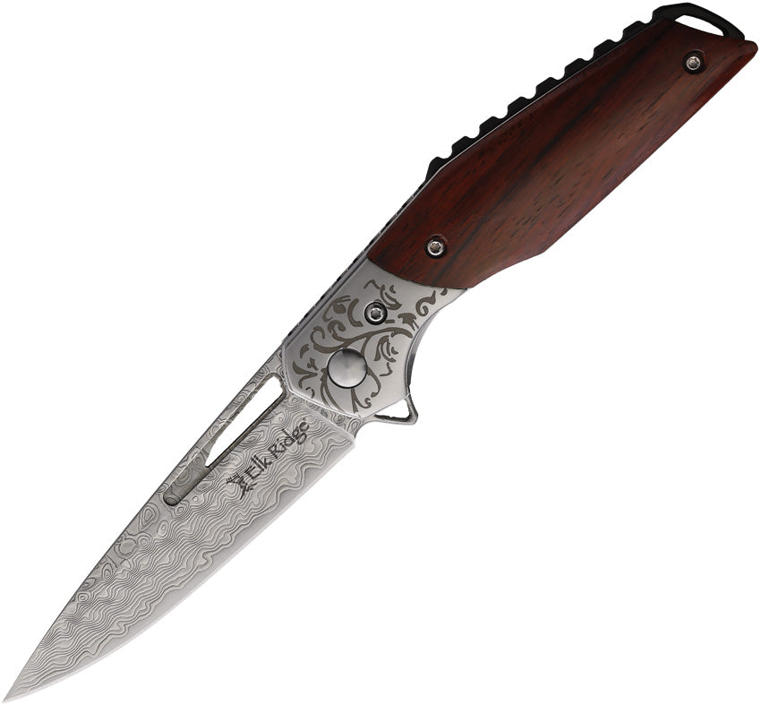 Elk Ridge Damascus Linerlock Folding Knife