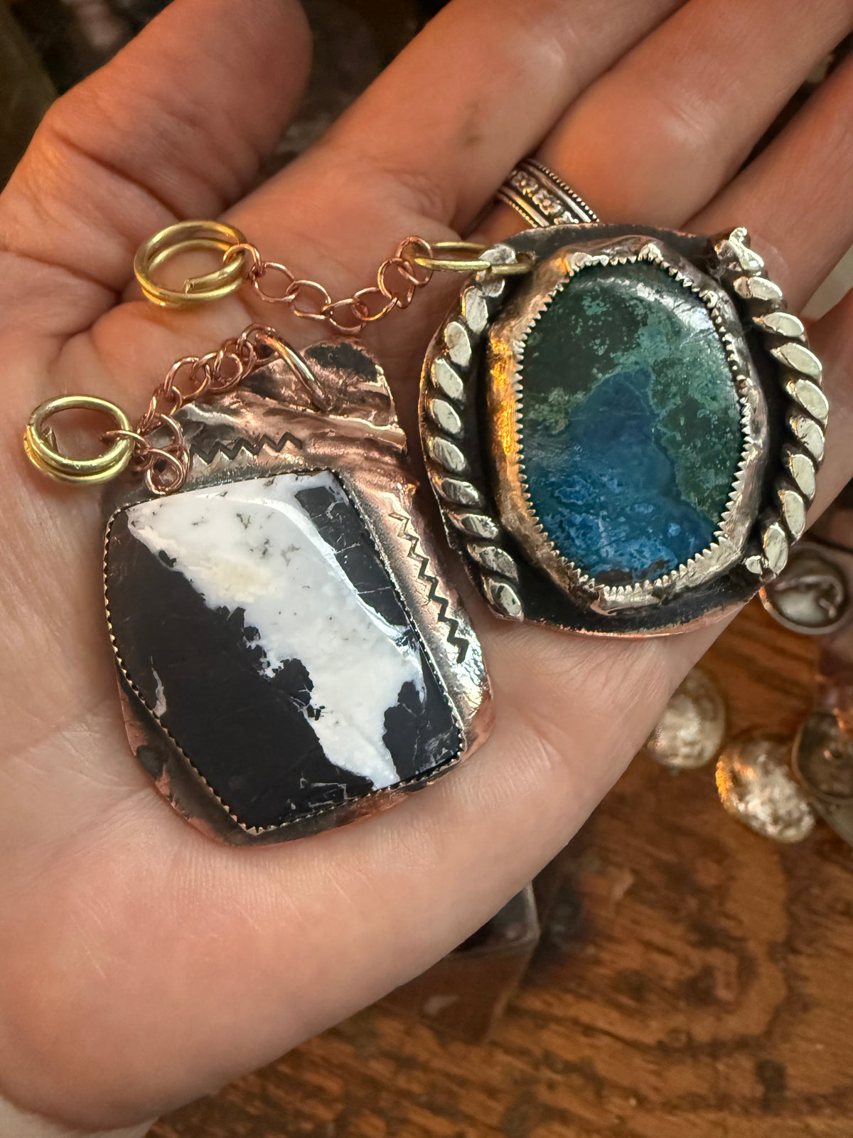Arizona Malachite & Chrysocolla Bag Clip by Bootleg Silver Co – view 4