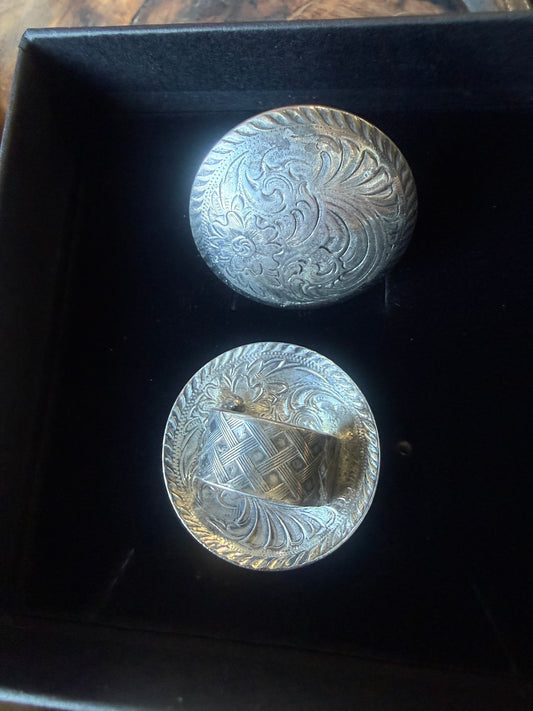 Floral Silver Scarf Slides by Bootleg Silver Co – view 2