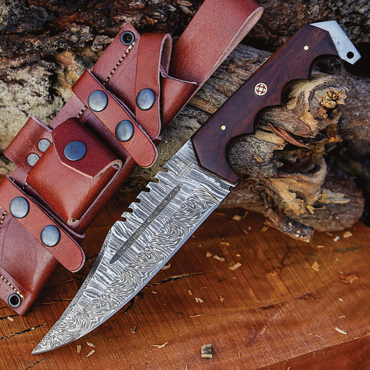 Damascus Bowie Knife view 3
