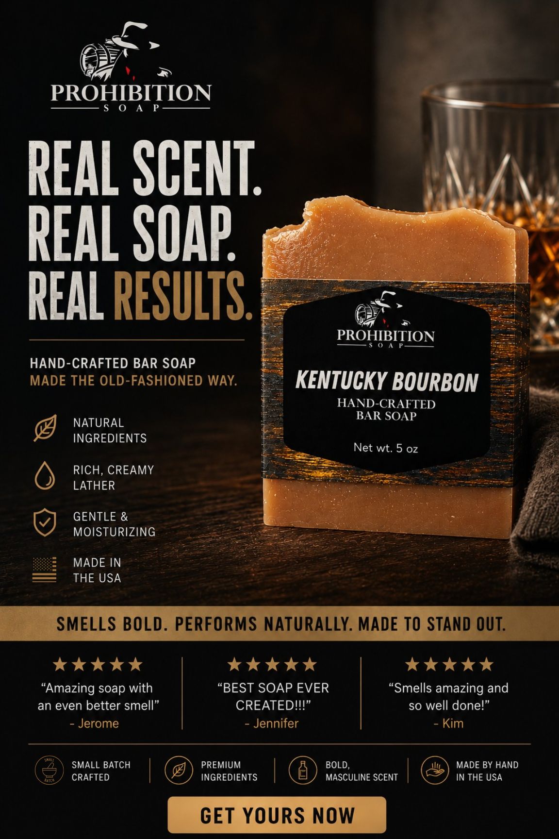 Prohibition Soap's - Kentucky Bourbon Bar Soap