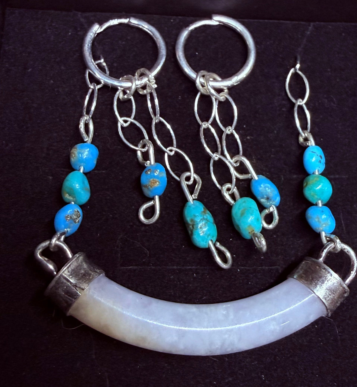 DESERT BLOOM | LAVENDER BURMA JADE NECKLACE & HUGGIE SET