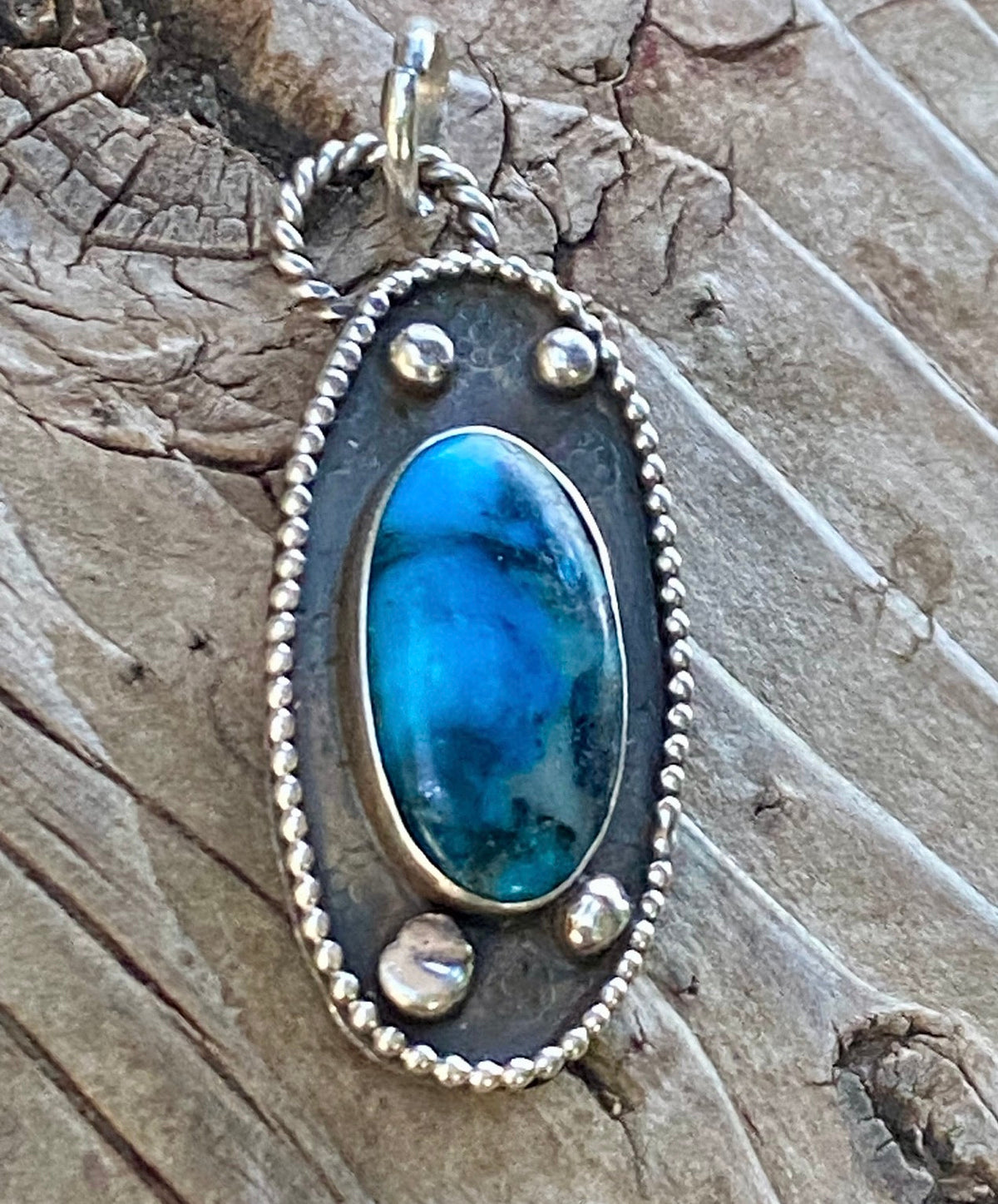 Ithaca Peak Turquoise Shadowbox Pendant by Bootleg Silver Co – view 3