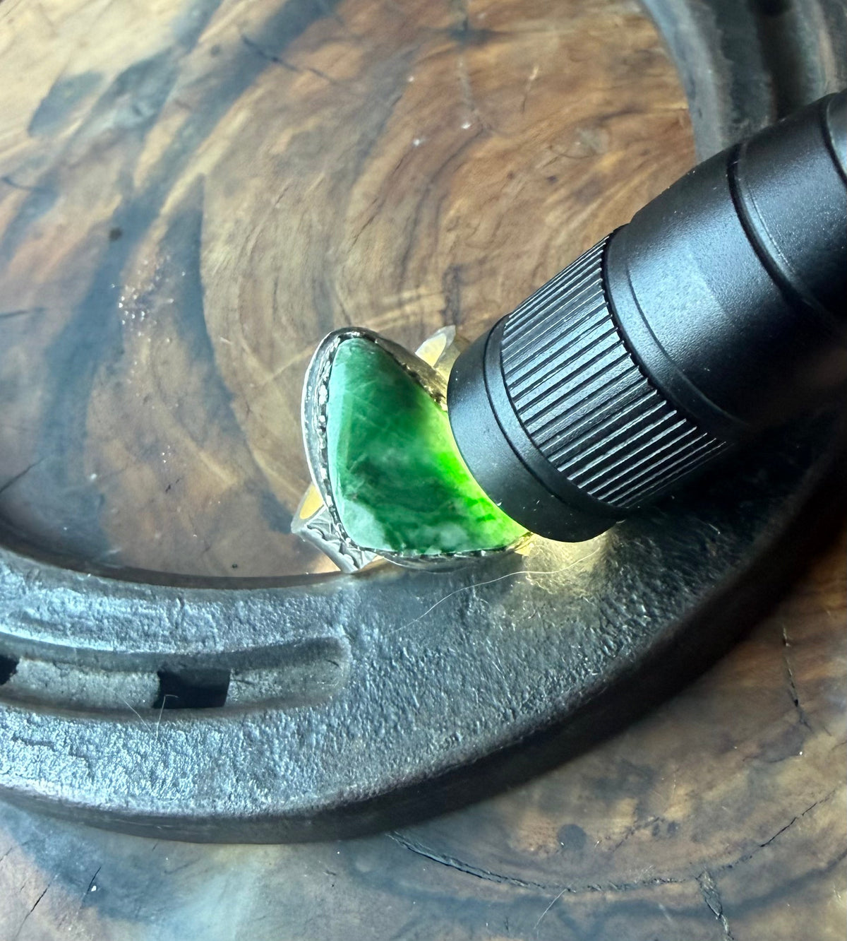 Dorothy Series | Apple Green Burmese Jadeite Ring | Size 8