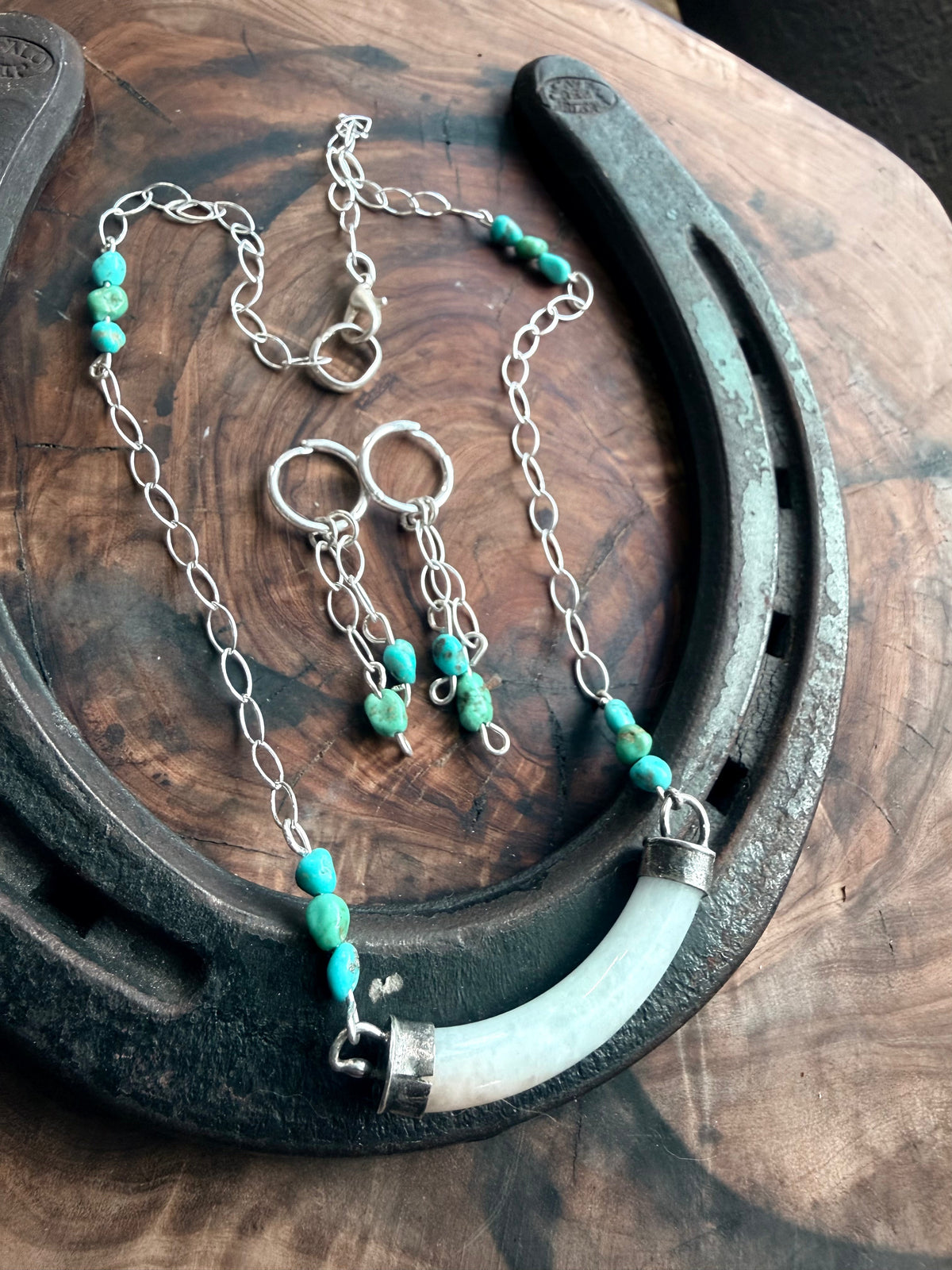 DESERT BLOOM | LAVENDER BURMA JADE NECKLACE & HUGGIE SET