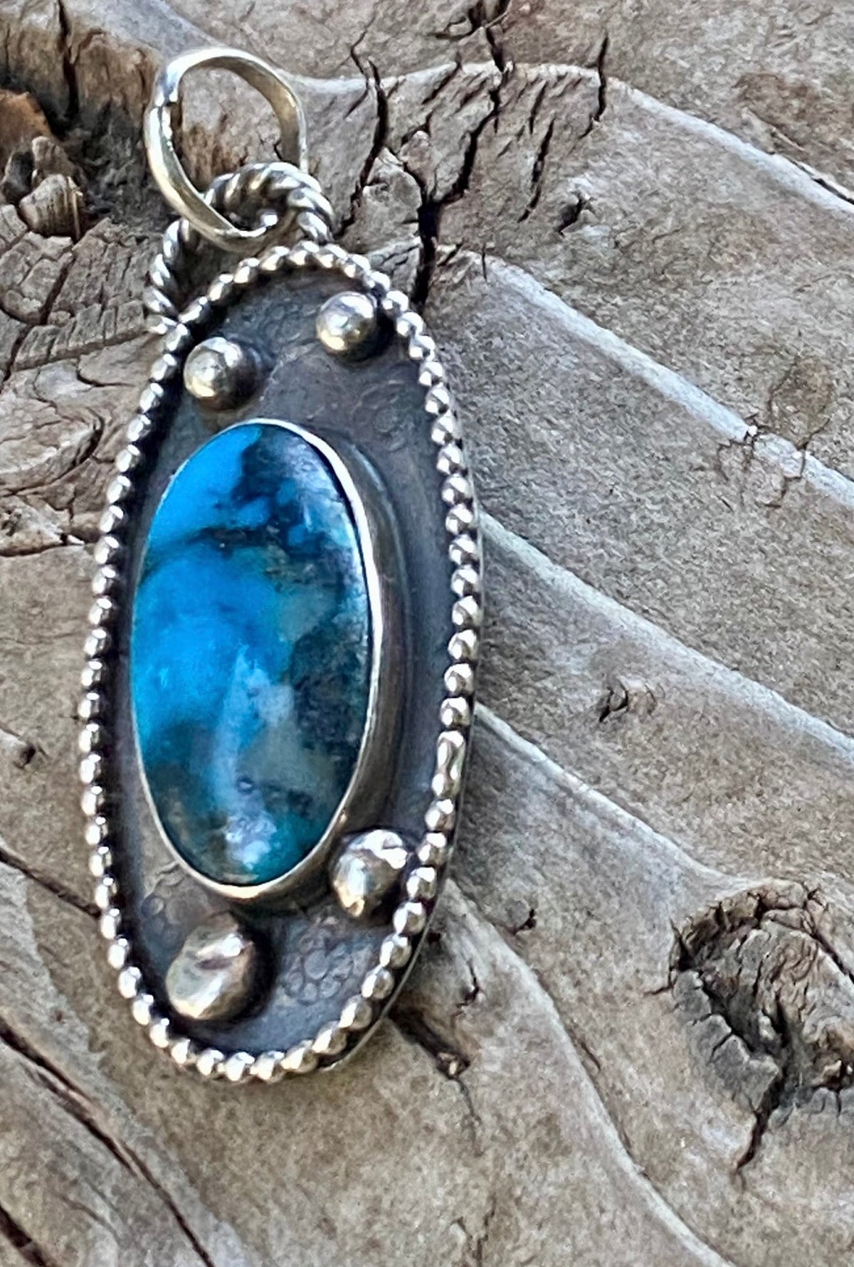 Ithaca Peak Turquoise Shadowbox Pendant by Bootleg Silver Co – view 2