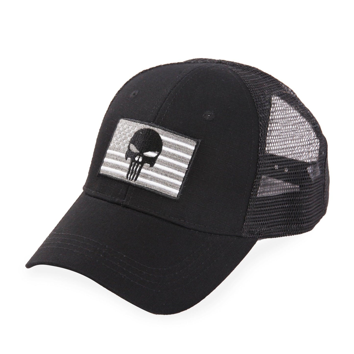 American Flag/Punisher Skull Trucker Hat