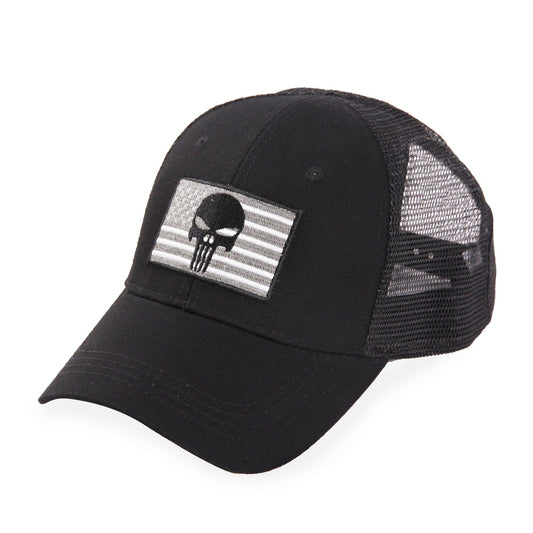 American Flag/Punisher Skull Trucker Hat